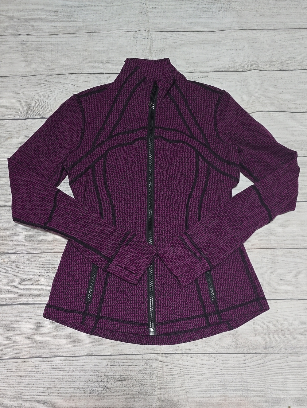 Lululemon Define JacketTeeny Tooth Deep Fuchsia Black Size 8 - Picture 3 of 8